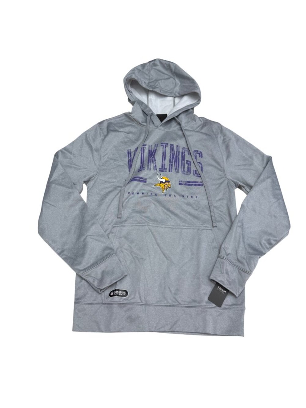 NWT Minnesota Vikings Men's Gray Pullover Hoodie NFL Team Apparel, Size S